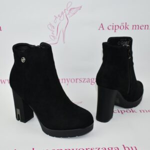 Fekete magassarkú bokacsizma