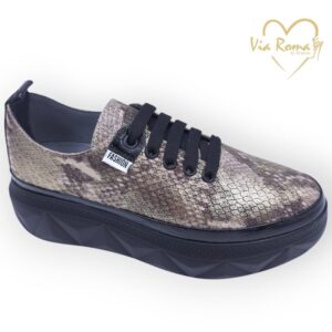 női bőr sportcipő,női bőr sneaker,női bronz sportcipő,női bronz hüllő bőr sneaker,női őszi fűzős cipő,női bronz sportcip,női bronz sneaker,Via Roma bronz hüllő 058 639