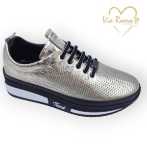női bőr sportcipő,női bőr sneaker,női arany sportcipő,női arany bőr sneaker,női őszi fűzős cipő,női arany sportcipő,női arany sneaker,Via Roma arany 216 YZ