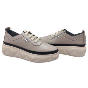 női bőr sportcipő,női bőr sneaker,női bézs sportcipő,női bézs bőr sneaker,női őszi fűzős cipő,női bézs sportcip,női bézs sneaker,Via Roma bézs 058 570