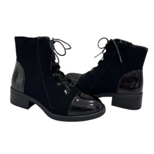 fekete bokacsizma,fekete női bokacsizma,női bokacsizma,bélelt női bokacsizma,női műbőr bokacsizma