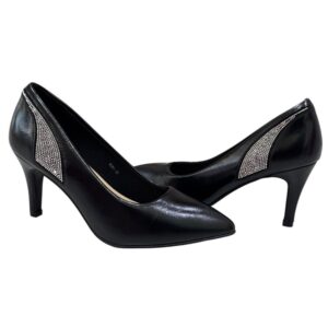 fekete női törpe magassarkú,női fekete alkalmi cipő,női alkalmi cipő,fekete alkalmi magassarkú,női fekete törpe magassarkú cipő