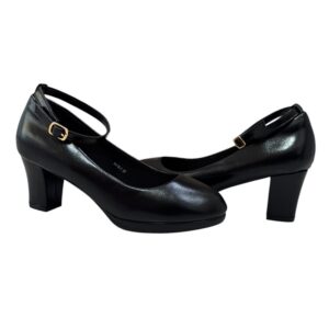 női fekete magassarkú,fekete magassarkú cipő,női kocka sarkú cipő,női bokapántos magassarkú cipő