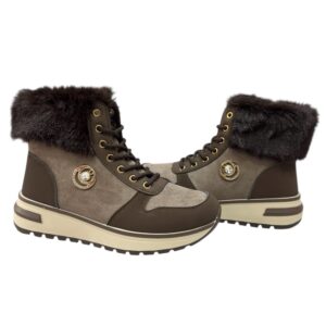 női csokibarna bokacsizma,női barna bokacsizma,női szőrmés bokacsizma