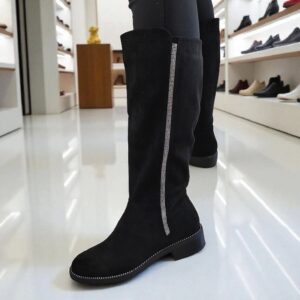 női fekete csizma,női lapos fekete csizma,női hosszú szárú csizma