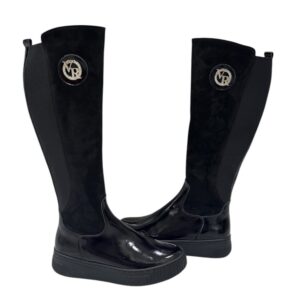 via roma csizma,női fekete bőr csizma,bőr slip on,fekete slip on,bélelt női csizma,női fekete csizma,via roma 8305