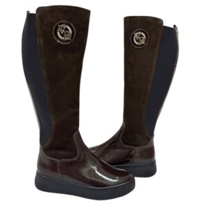 via roma csizma,női csokibarna bőr csizma,bőr slip on,csokibarna slip on,bélelt női csizma,női barna csizma,via roma 8305,női barna hosszú szárú csizma