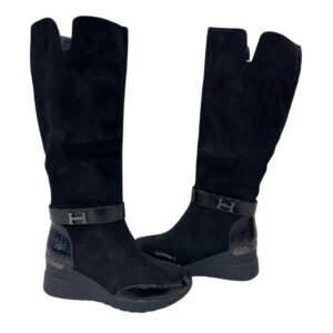 női fekete csizma,női emelt talpú fekete csizma,női fekete csizma