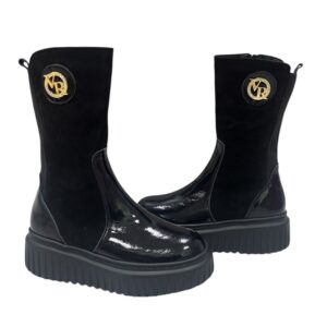 via roma csizma,női fekete bőr csizma,bőr slip on, fekete slip on csizma,bélelt női csizma,női fekete félhosszú csizma,via roma 8063