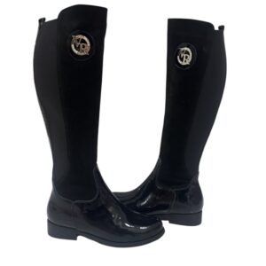 női fekete csizma,női hosszú szárú csizma,via roma fekete csizma,női bőr csizma,női hosszú szárú bőr csizma,női fekete lakk lovagló csizma,lakk bőr csizma,Via Roma 8055