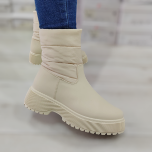 krém csizma,krém női csizma,krém női bokacsizma,női bokacsizma,bélelt női bokacsizma,női műbőr bokacsizma