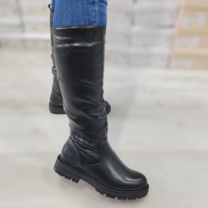 női fekete csizma,női vastag talpú fekete csizma