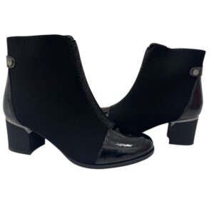 női fekete kocka sarkú bokacsizma,női bokacsizma,női magassarkú bokacsizma,fekete magassarkú bokacsizma