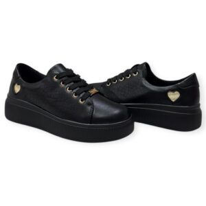 fekete női sneaker,női divatos sneaker,műbőr sneaker sportcipő,női tavaszi sportcipő,női fekete sportcipő