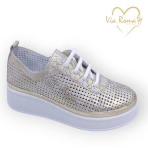 női bőr sportcipő,női bőr sneaker,női arany sportcipő,női arany bőr sneaker,női tavaszi fűzős cipő,női arany sportcipő,női arany sneaker,Via Roma arany 082 6685