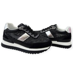 fekete női sneaker,női divatos sneaker,műbőr sneaker sportcipő,női tavaszi sportcipő,női fekete sportcipő