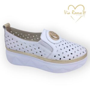 női bőr slip on,női fehér arany slip on,női fehér arany bőr slip on,női tavaszi slip on cipő,női arany slip on,Via Roma fehér arany,via roma arany slip on, via roma 058 713