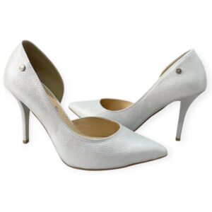 ezüst bőr magassarkú,koptatott ezüst bőr magassarkú,női bőr magassarkú,via roma magassarkú,női ezüst magassarkú