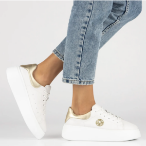 Filippo 6058 Fehér bőr sportcipő,női fehér-arany bőr sneaker,női tavaszi sneaker,filippo fehér bőr cipő,női bőr sportcipő,női bőr fehér sportcipő,női filippo bőr cipő,