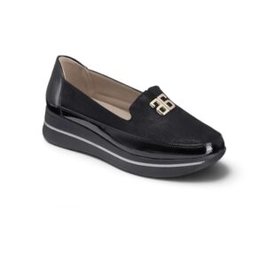 Maire emelt talpú fekete slip on /mokaszin