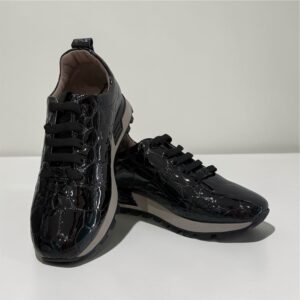 Via Roma lakk bőr croco sneaker bézs talppal