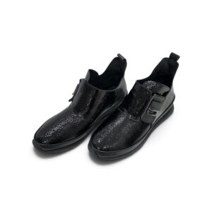 Via Roma Magasított Szárú Slip-on – Fekete Csillogás
